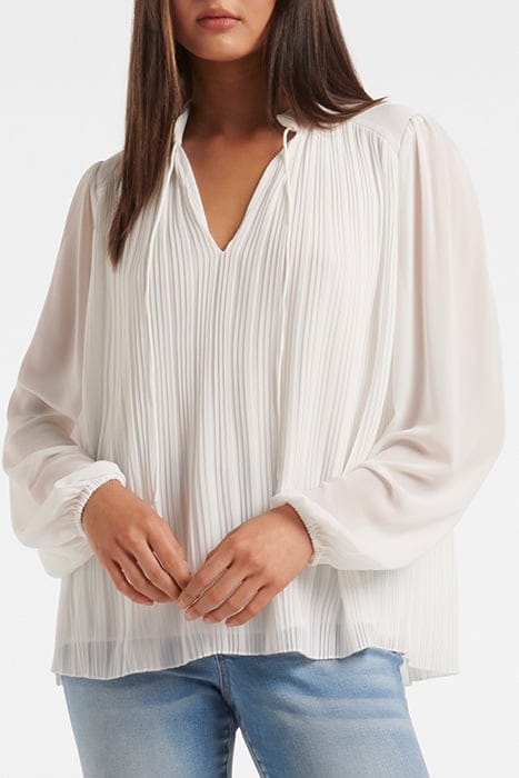 TULLY PLEAT DETAIL BLOUSE PORCELAIN 1