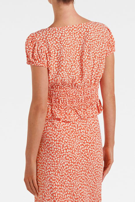CECILIA WAISTED CAP SLEEVE TOP MEMPHIS DITSY 2