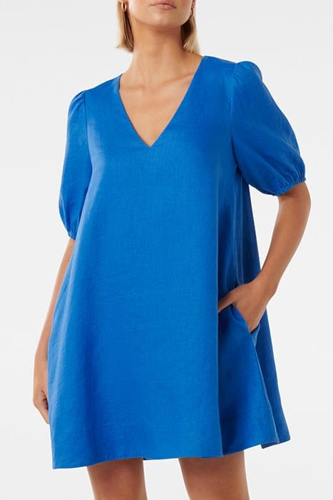 MILLIE V NECK SWING DRESS BLUE PIGMENT 1