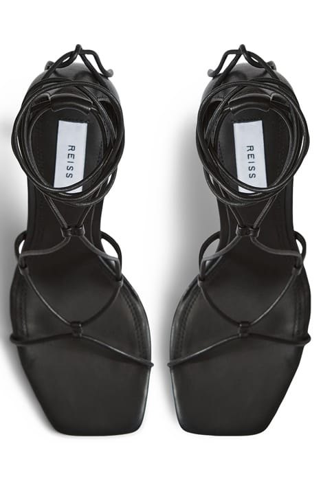 KALI HIGH BLACK SANDALS — SELF-TIE WRAP SILHOUETTE 3