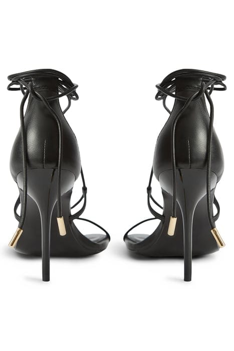 KALI HIGH BLACK SANDALS — SELF-TIE WRAP SILHOUETTE 4