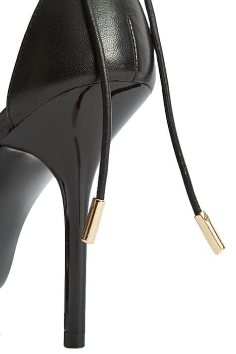 KALI HIGH BLACK SANDALS — SELF-TIE WRAP SILHOUETTE 6
