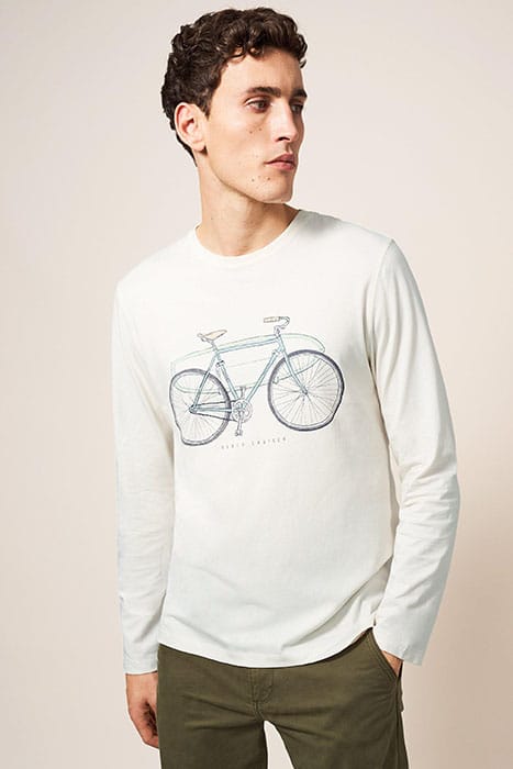 BEACH CRUSIER LS GRAPHIC TEE NATURAL WHITE 1