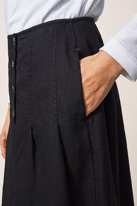 CIARA LINEN SKIRT WASHED BLACK 3