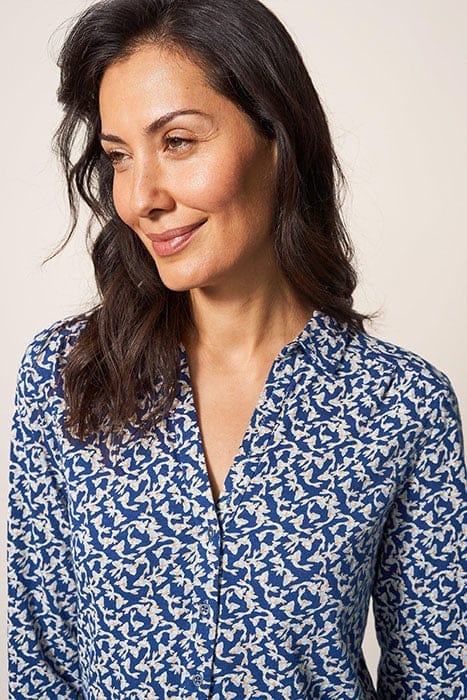 ANNIE PRINTED JERSEY SHIRT NAVY PRINTED 4