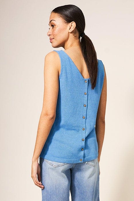 DAISY KNITTED VEST MID BLUE 2