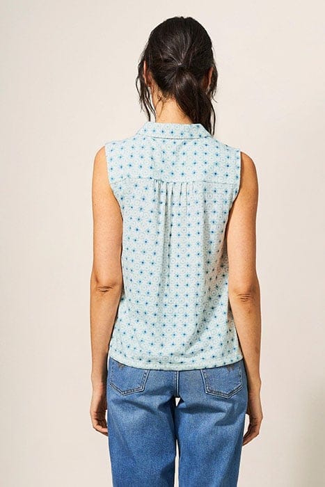 FLOWING GRASSES JERSEY SHIRT TEAL PRINT 2