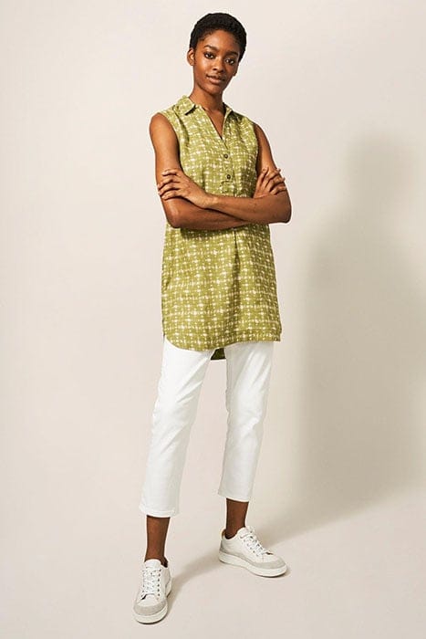 EIE SLEEVELE LINEN TUNIC GREEN 3