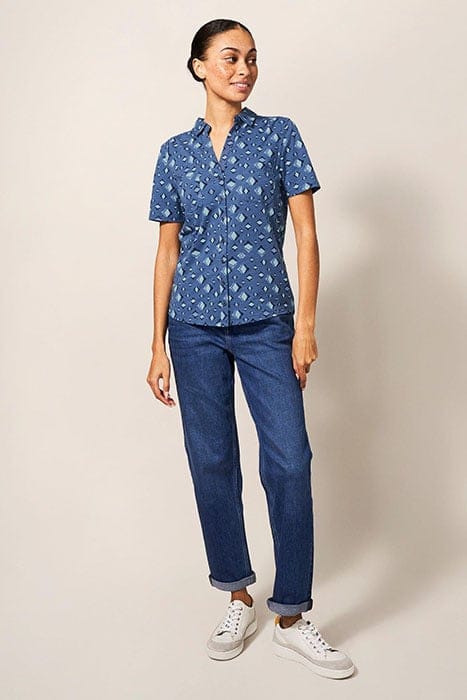 PENNY POCKET JERSEY SHIRT BLUE PRINT 1
