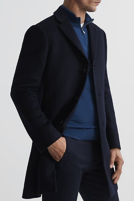 GABLE SINGLE BREASTED COAT — NAVY 4