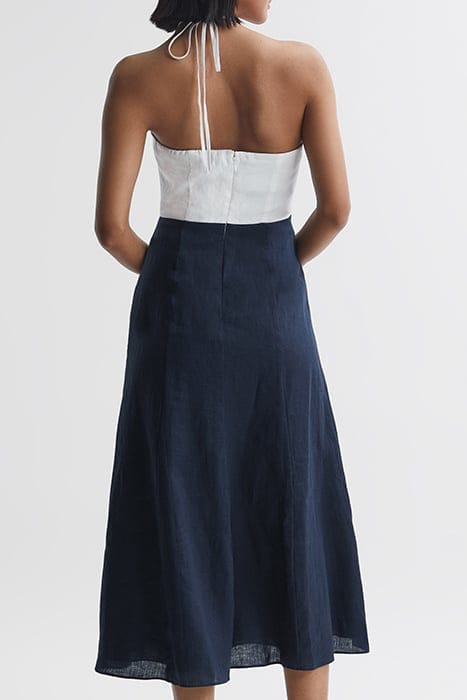 SIAN MIDI DRESS NAVY/WHITE 2