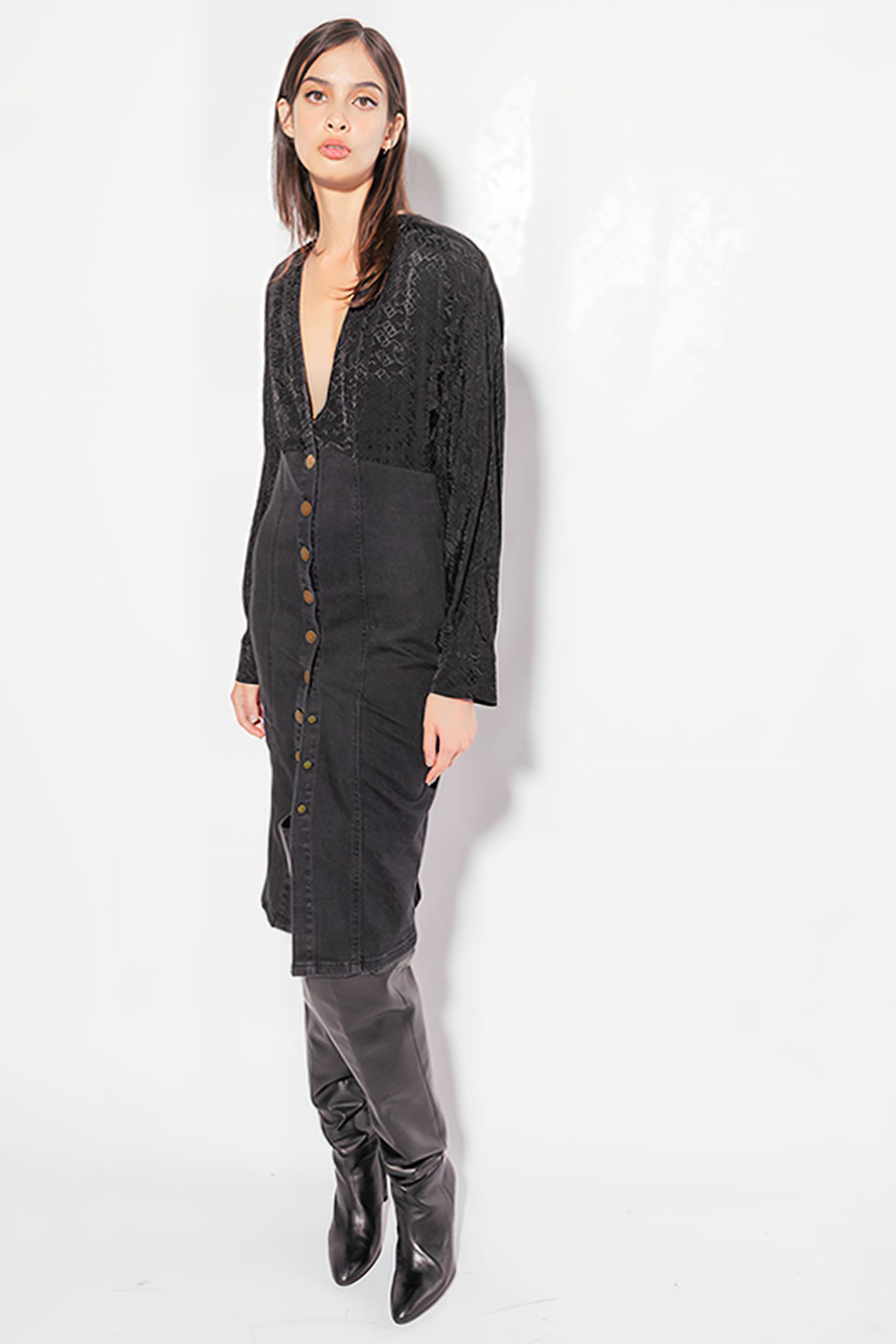 RUGGITO ABITO PJ878 DENIM STRE BLACK 1