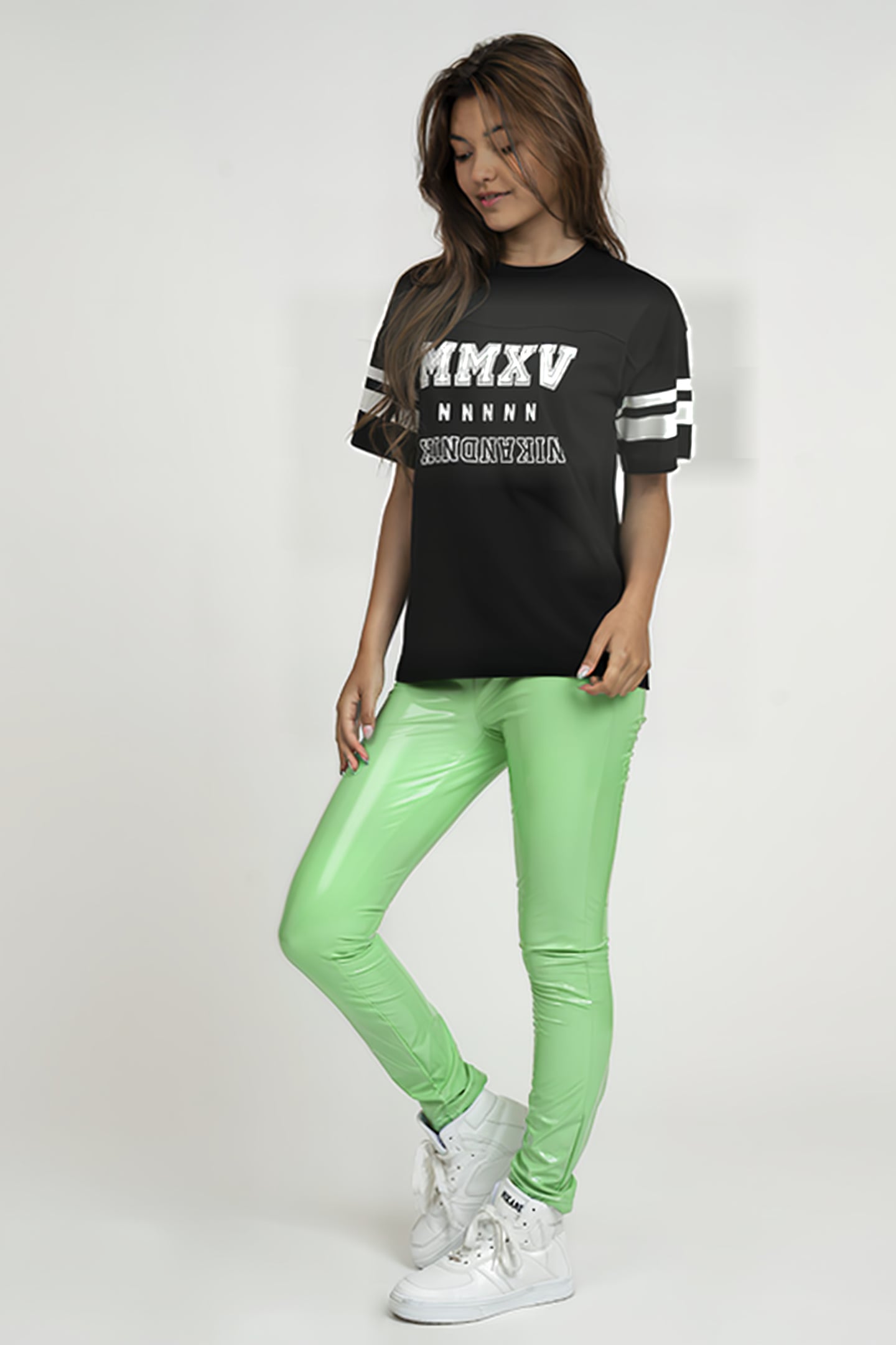 WINIE PATENT LEGGING BRIGHT SAGE GREEN 1