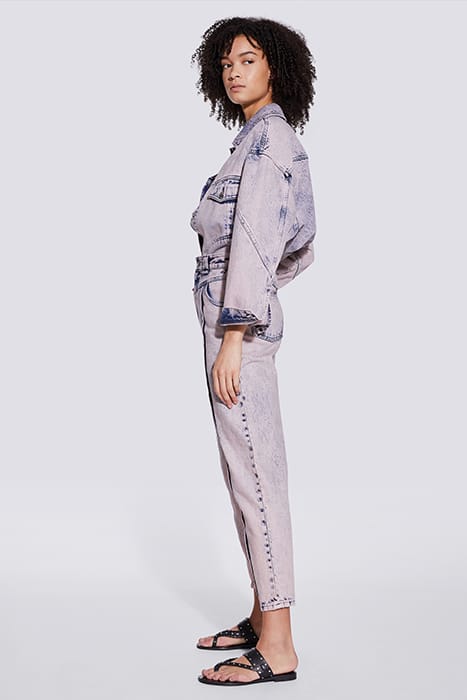 VARENNE DENIM JACKET IN BLUE/PINK 4