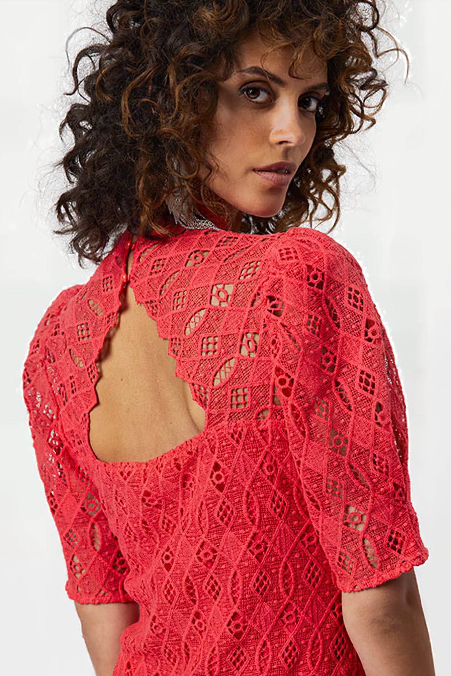 D6MARLEY LACE DRESS RUBY GRAPEFRUIT 4
