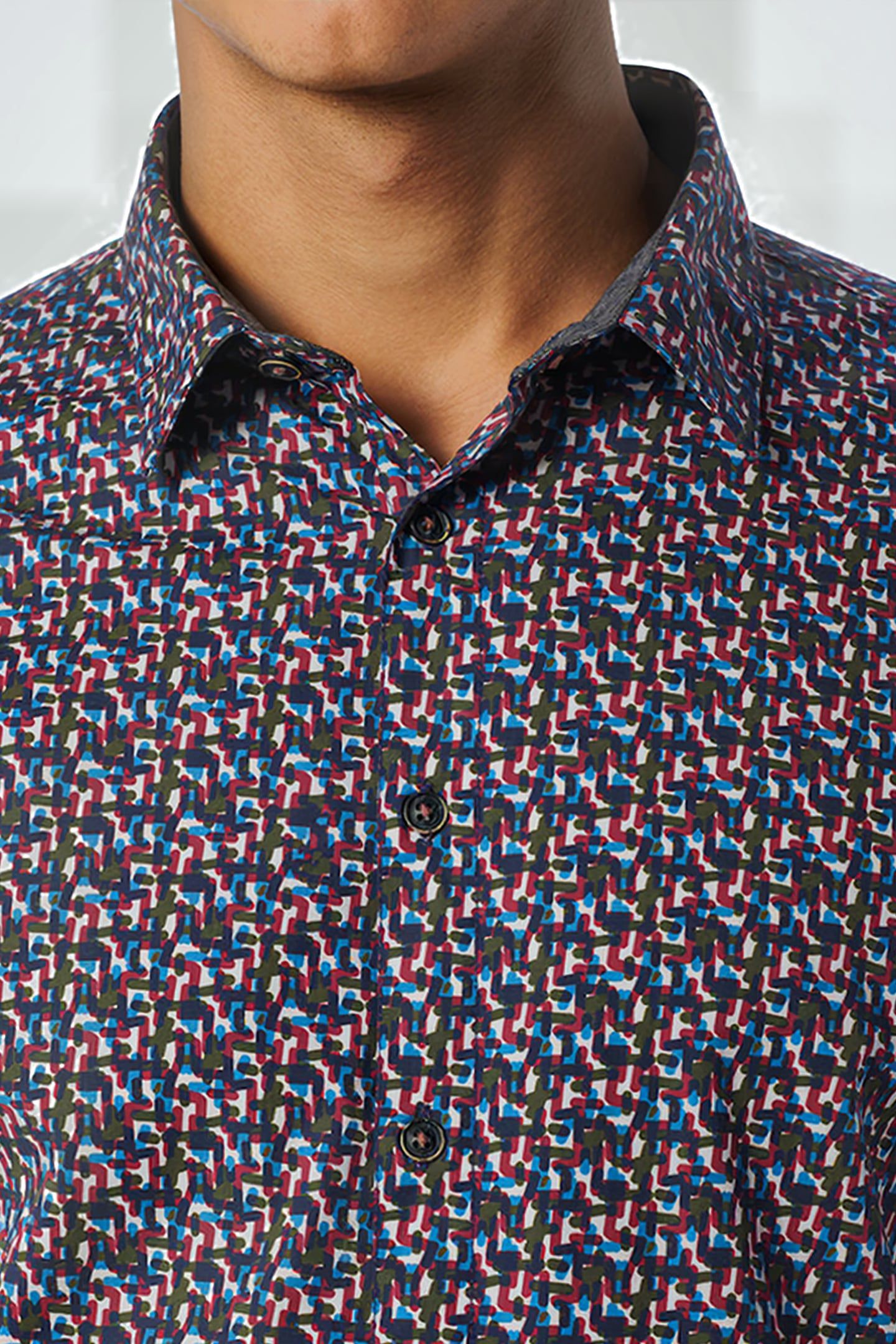 SHIRT STRETCH ALLOVER PRINTED MAUVE 6