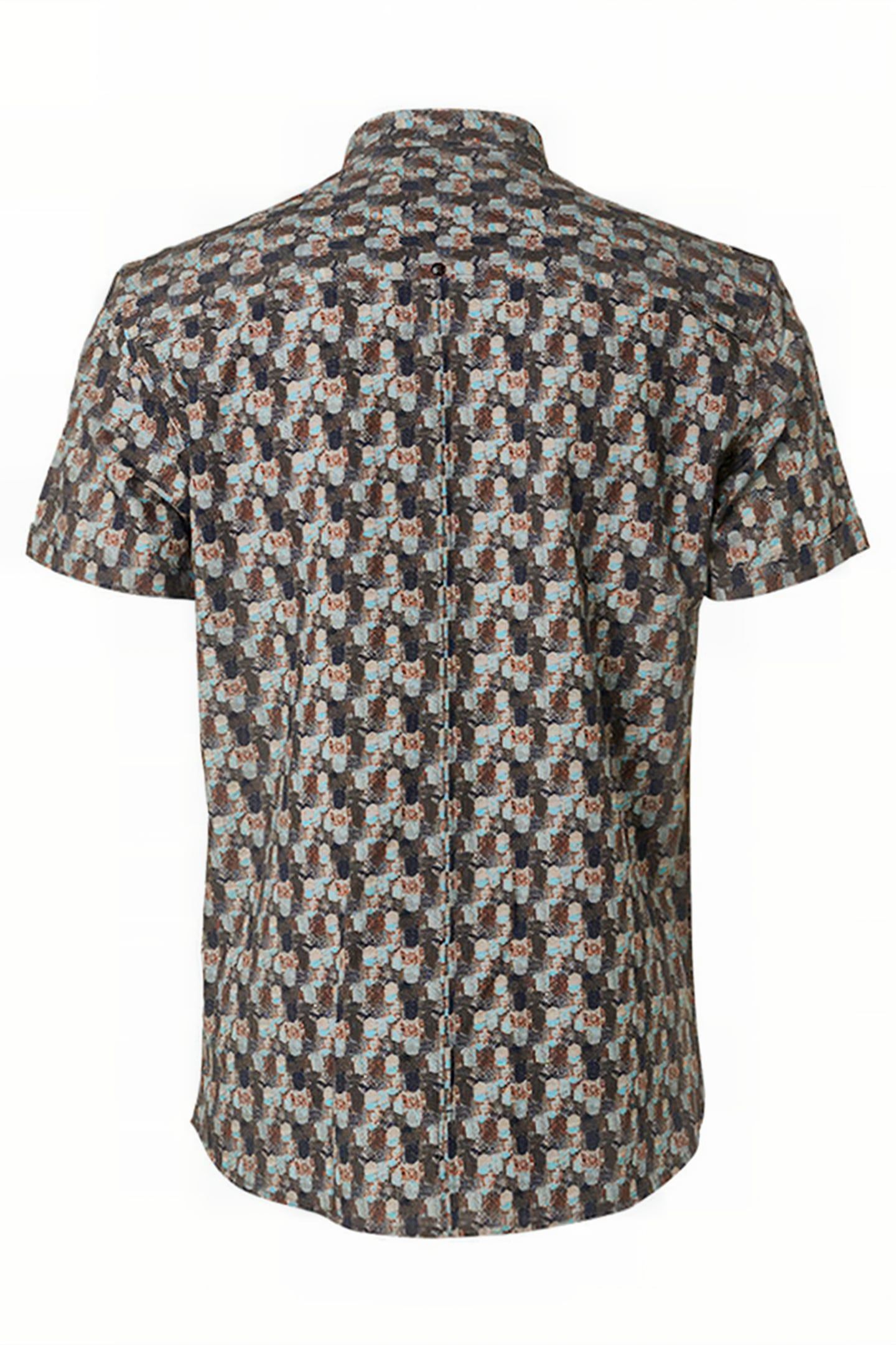 SHIRT SHORT SLEEVE ALLOVER PRINTED LIGHT AQUA 5