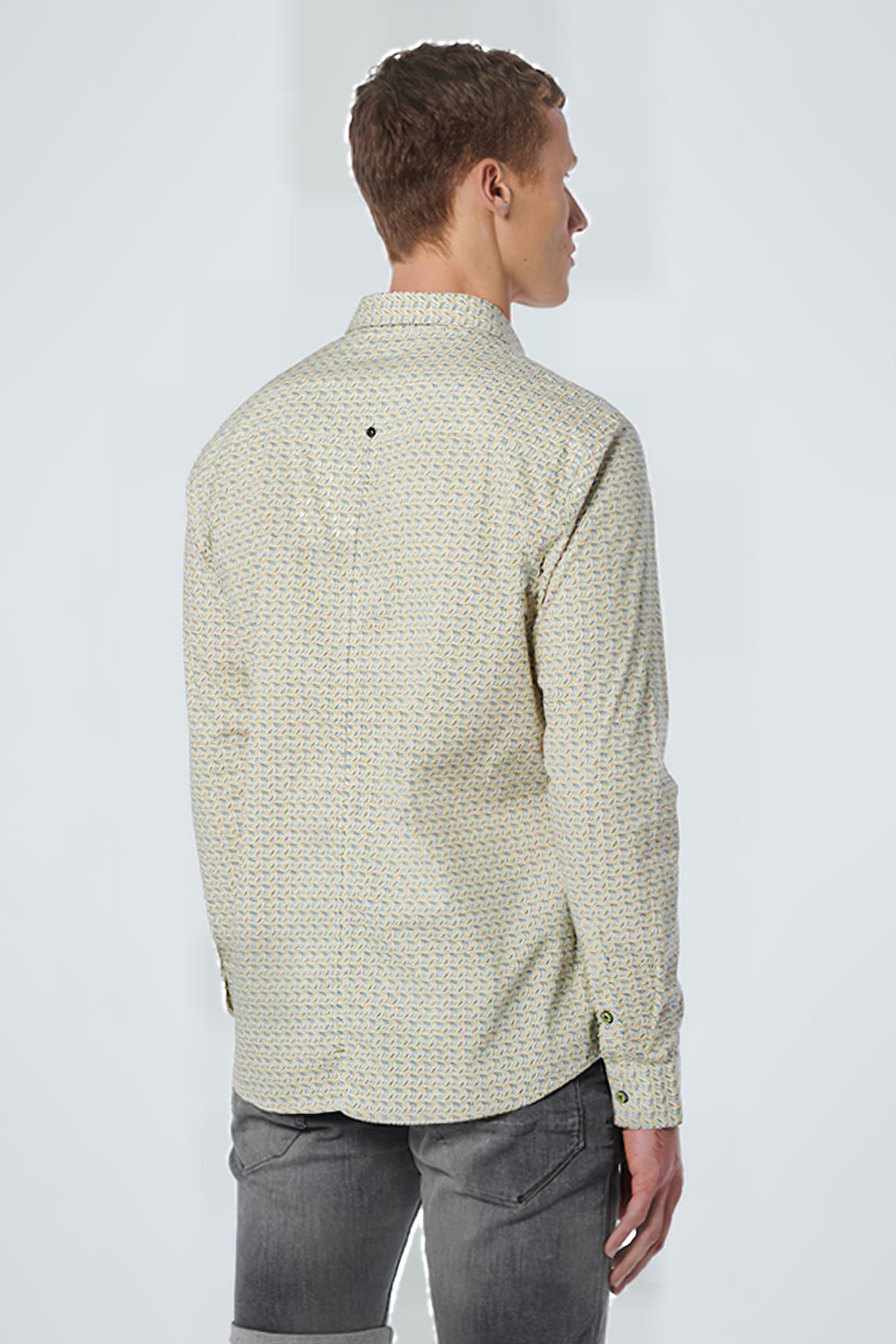 SHIRT ALLOVER PRINTED STRETCH LIGHT GREEN 2