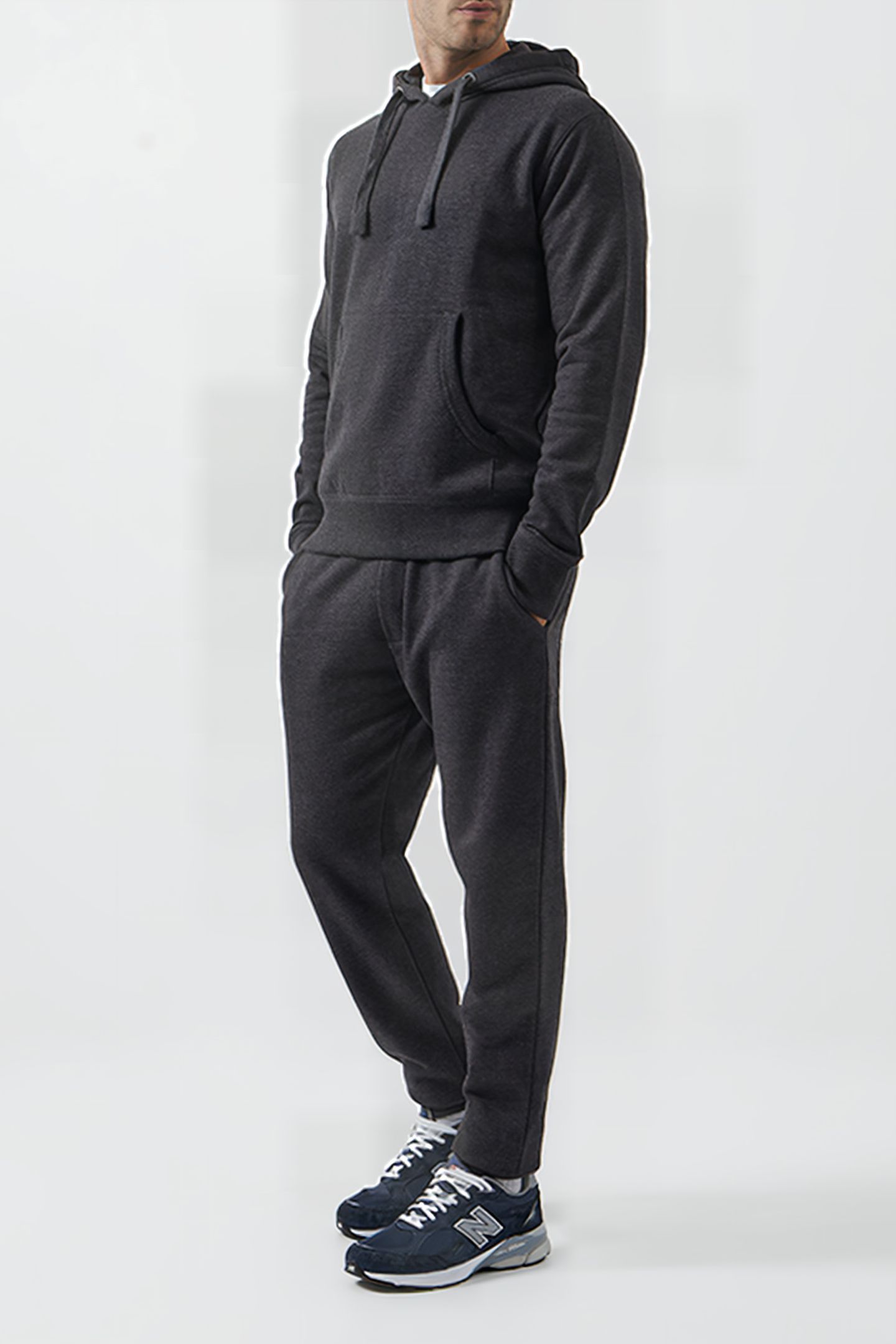 OVERHEAD SWEAT HOODIE CHARCOAL MELANGE 1