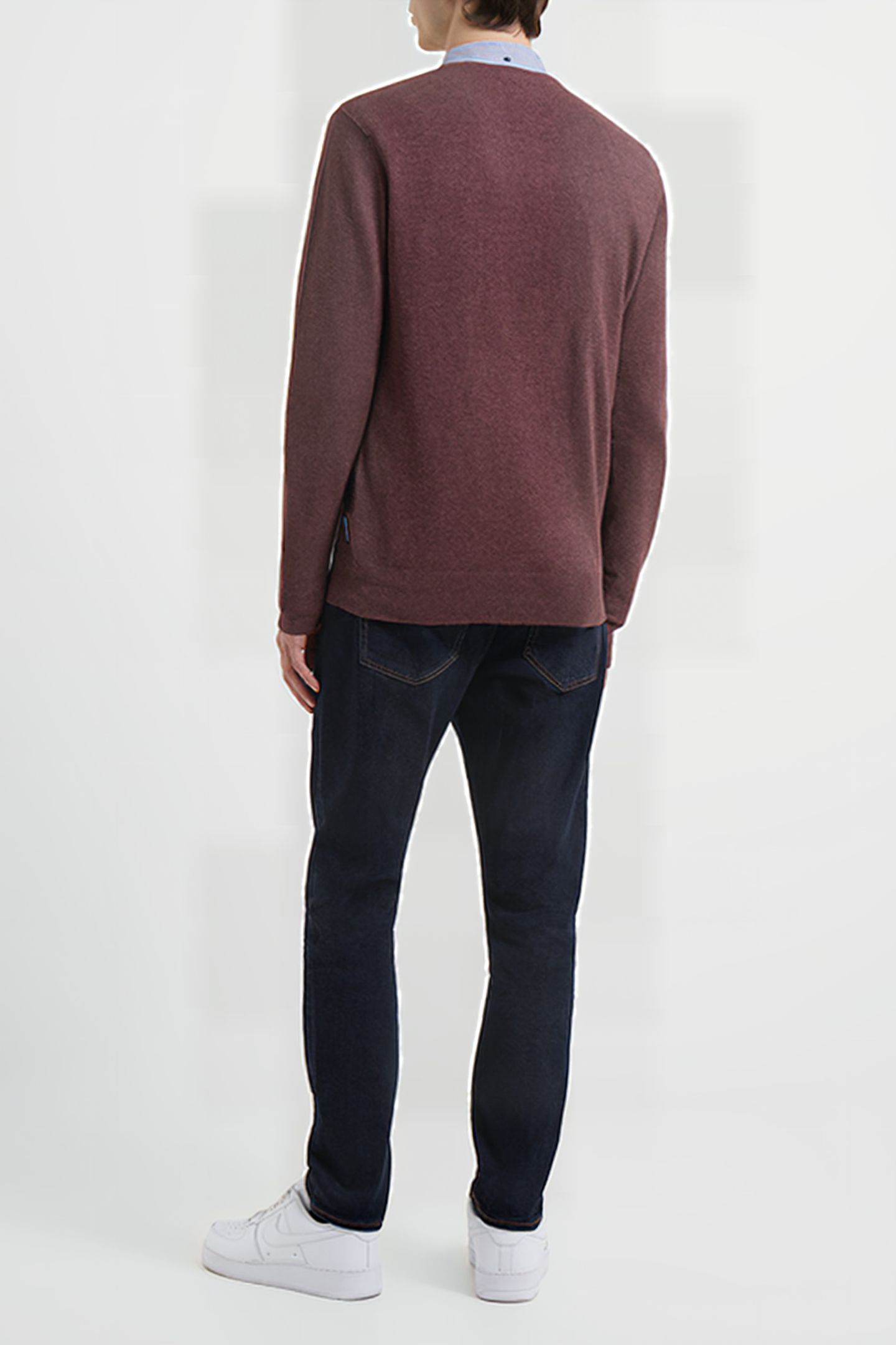 CREW NECK KNIT JUMPER BORDEAUX MEL 2