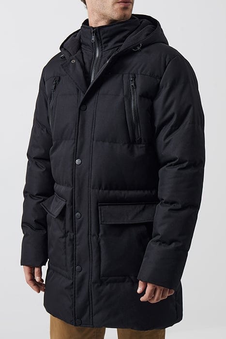 ROW LAYERED PUFFER PARKA COAT BLACK 1