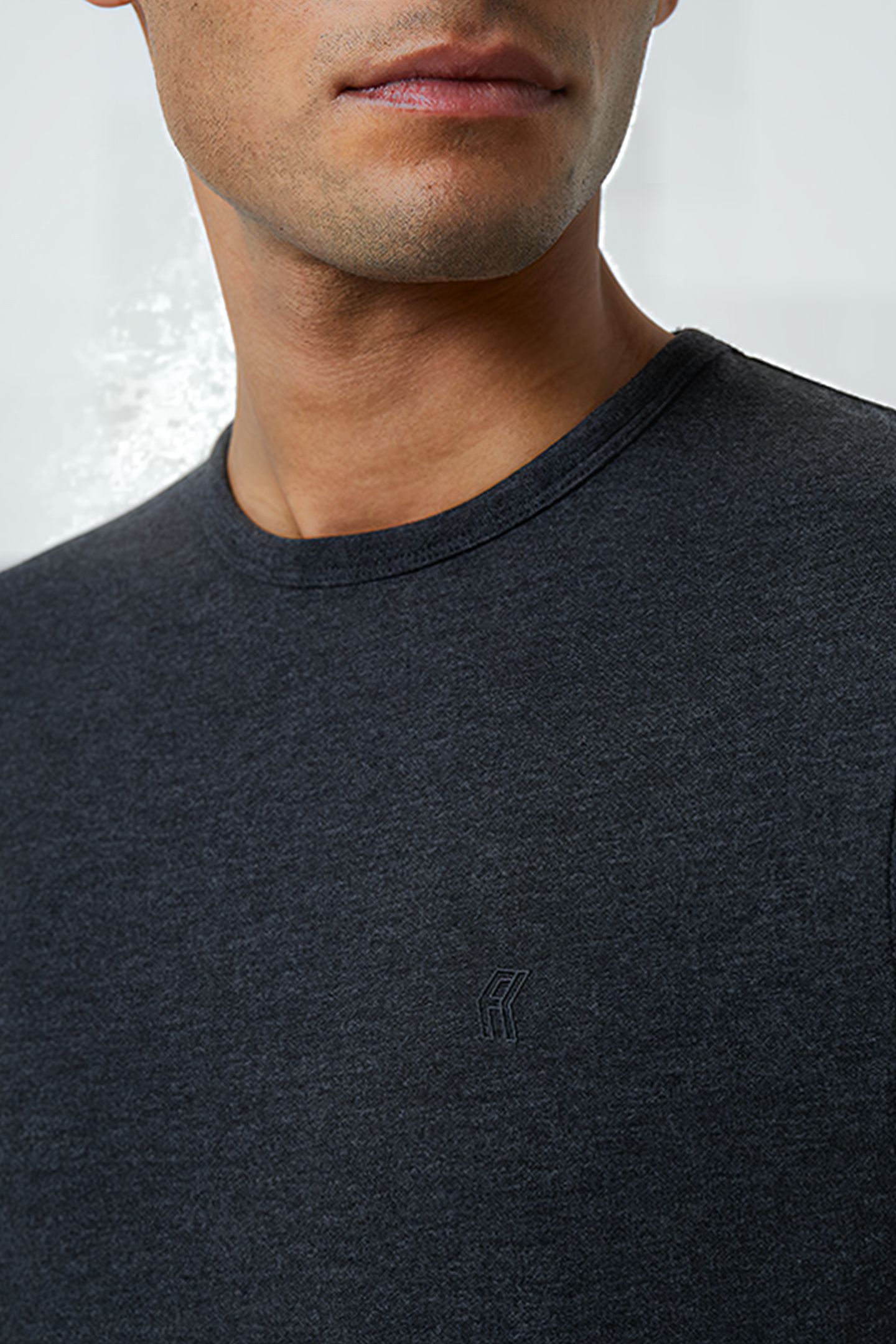 2 PACK LONG SLEEVE CREW T-SHIRT BLACK/CHARCOAL MEL 5