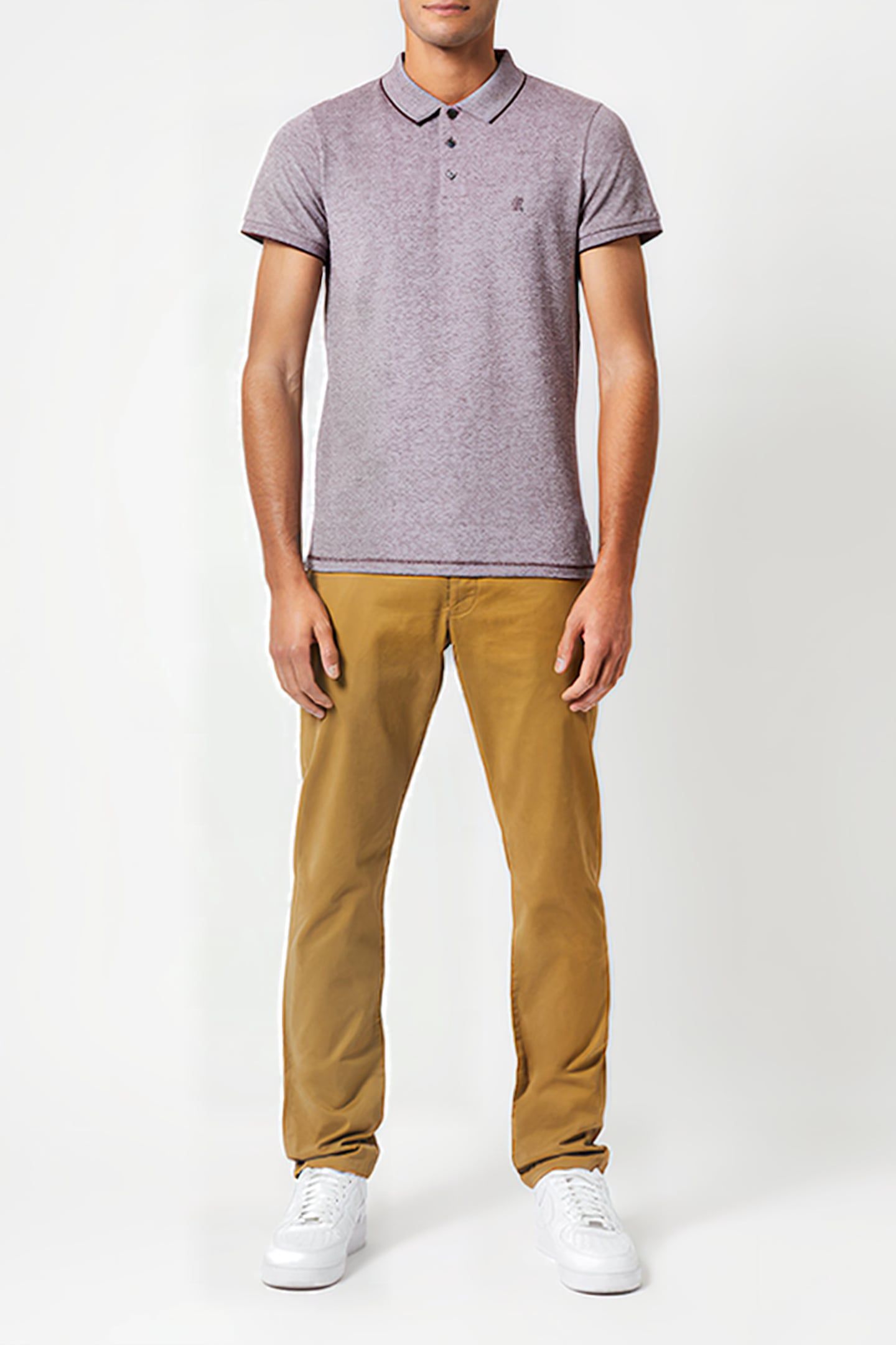 BIRDSEYE SHORT SLEEVE POLO SHIRT WITH TIPPING BORDX BRDSEYE/ 1