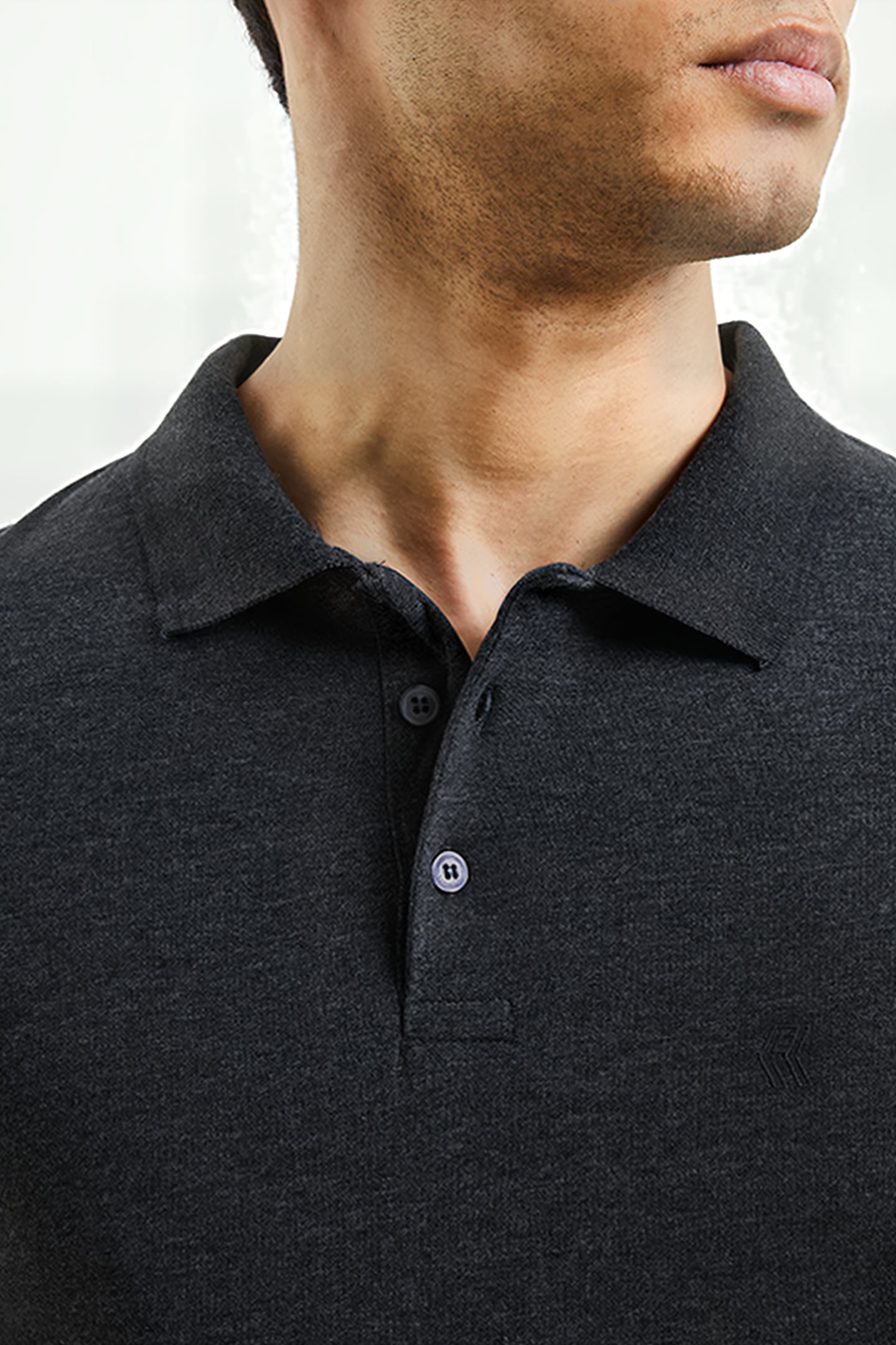 2 PACK JERSEY SHORT SLEEVE POLO SHIRTS BLACK/CHARCOAL MEL 5