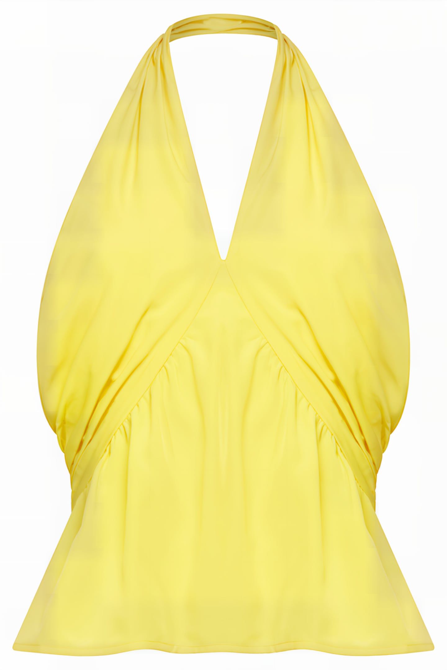 CREPE LIGHT CROSS NECK TOP PRIMROSE YELLOW 3