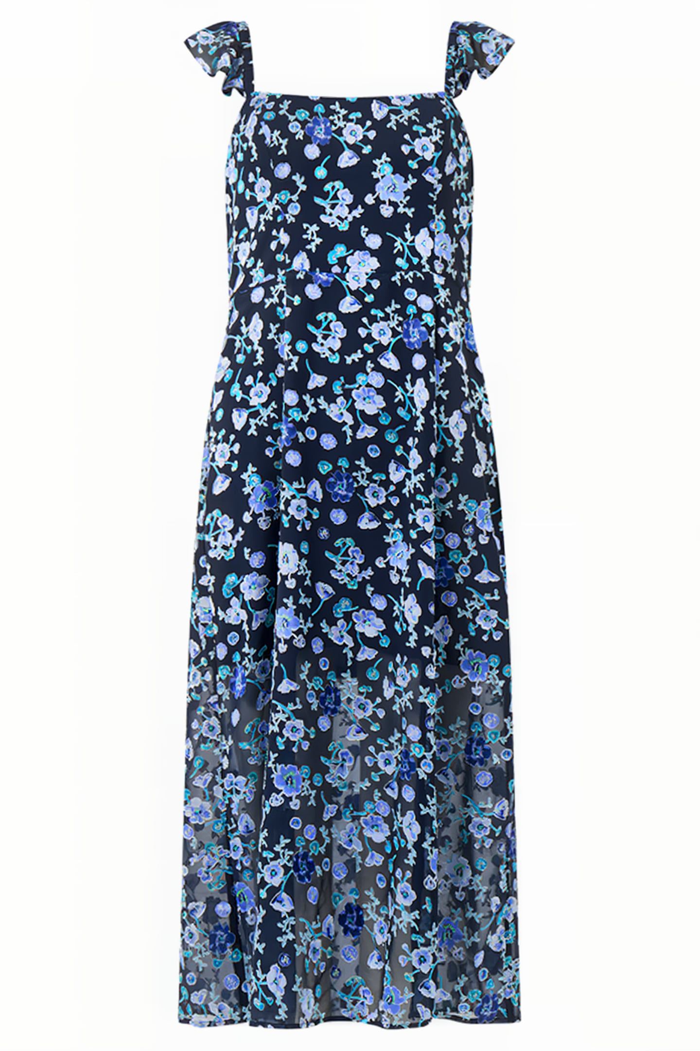 BETTE SATIN BURNOUT DRESS MARINE MULTI 3