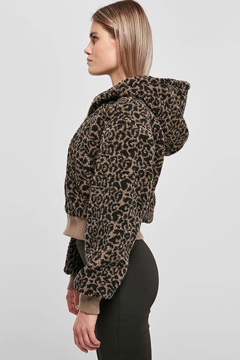 LADIES SHORT OVERSIZED AOP SHERPA JACKET DARKTAUPELEO 6