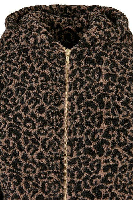 LADIES SHORT OVERSIZED AOP SHERPA JACKET DARKTAUPELEO 8