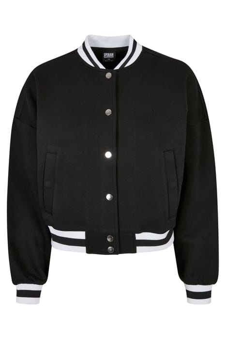 LADIES OVERSIZED COLLEGE SWEAT JACKET BLACK 6