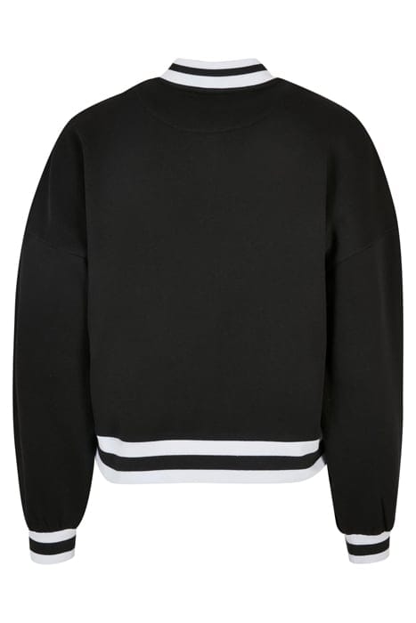 LADIES OVERSIZED COLLEGE SWEAT JACKET BLACK 7