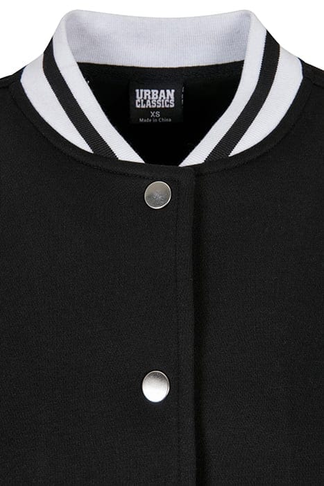 LADIES OVERSIZED COLLEGE SWEAT JACKET BLACK 8