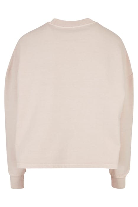 LADIES HEAVY TERRY GARMENT DYE CREWNECK PINK 5