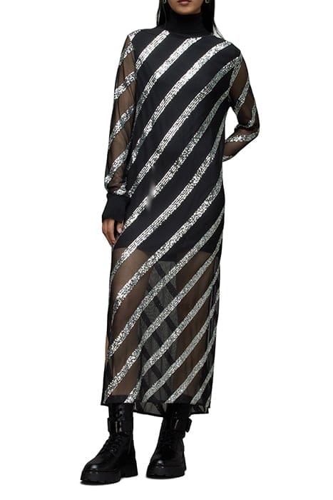 JUELA MESH DRESS BLACK/SILVER 1