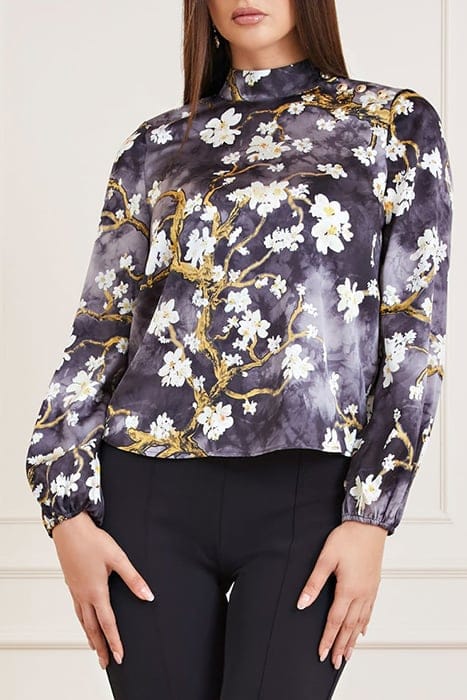 MARCIANO BY GUESS BLOSSOM BLOUSE BLACK CAVE 1