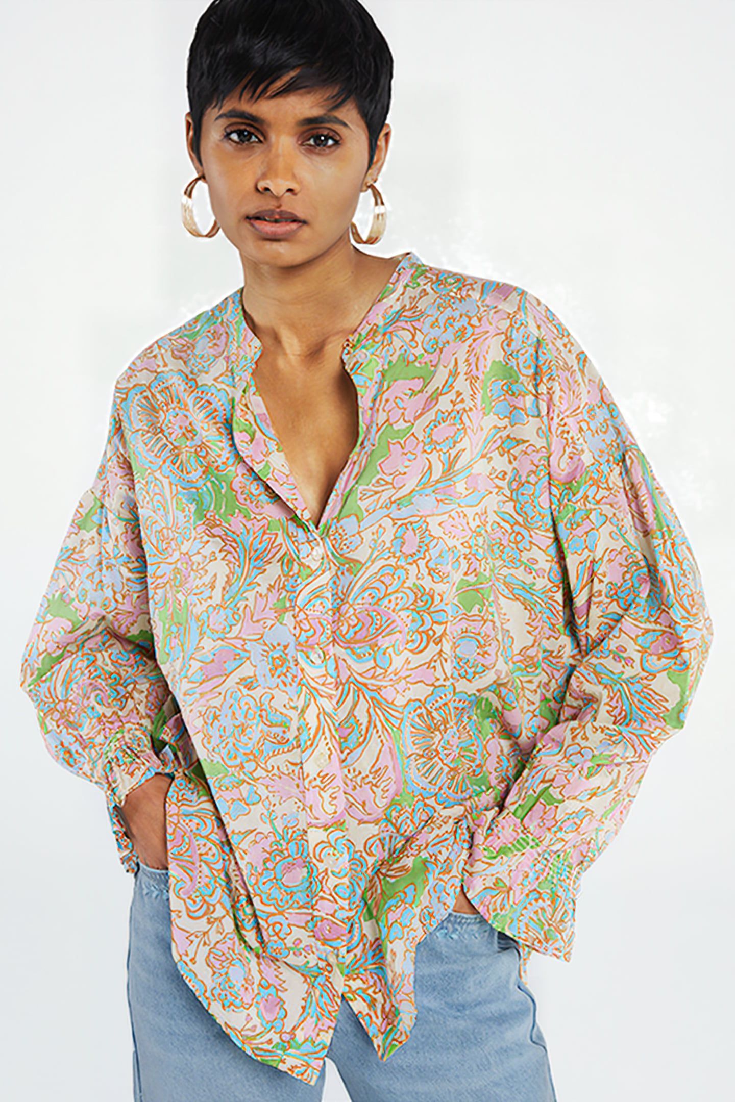 LEXI BLOUSE SANDY BEACH/PINK CAN 5