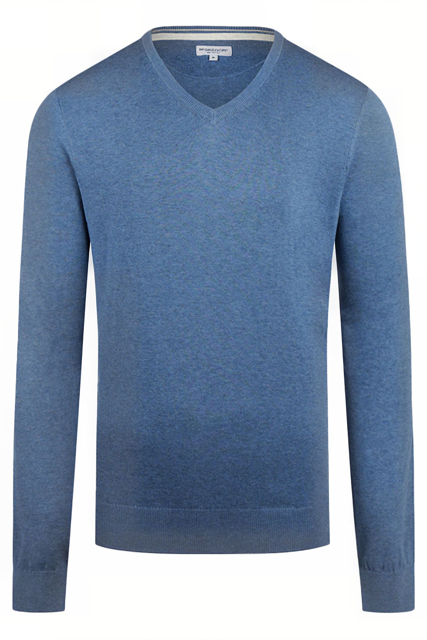 V NECK SWEATER MEDIUM BLUE 1