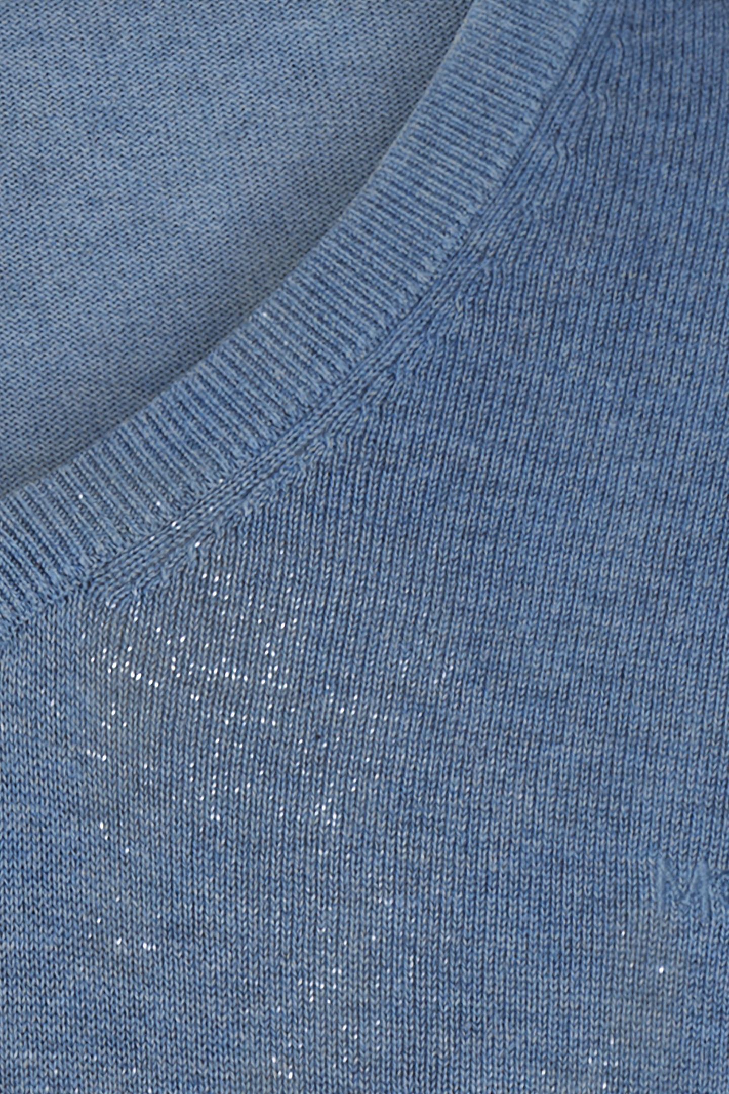 V NECK SWEATER MEDIUM BLUE 3