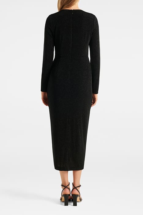 ERICA WRAP GLITTER MIDI DRESS BLACK 2