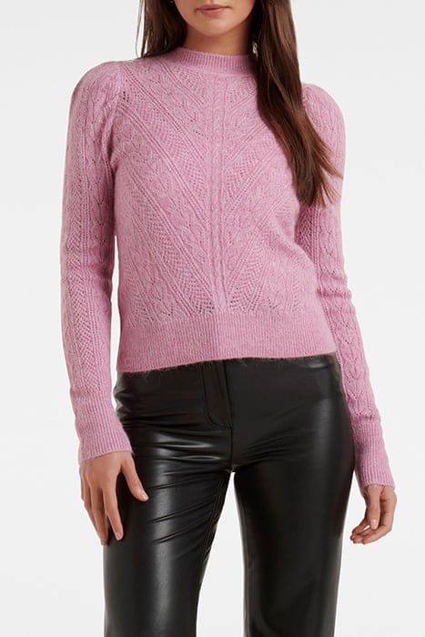 VENESSA CHEVRON POINTELLE KNIT JUMPER PURPLE 1