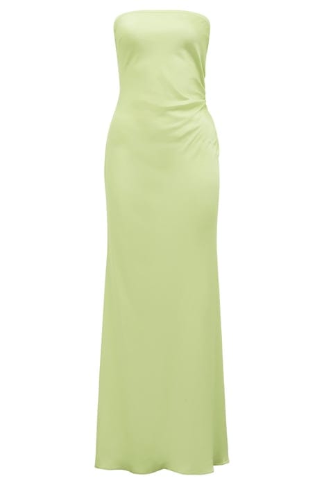 AVERY SATIN STRAPLESS DRESS BUTTERFLY LIME 3