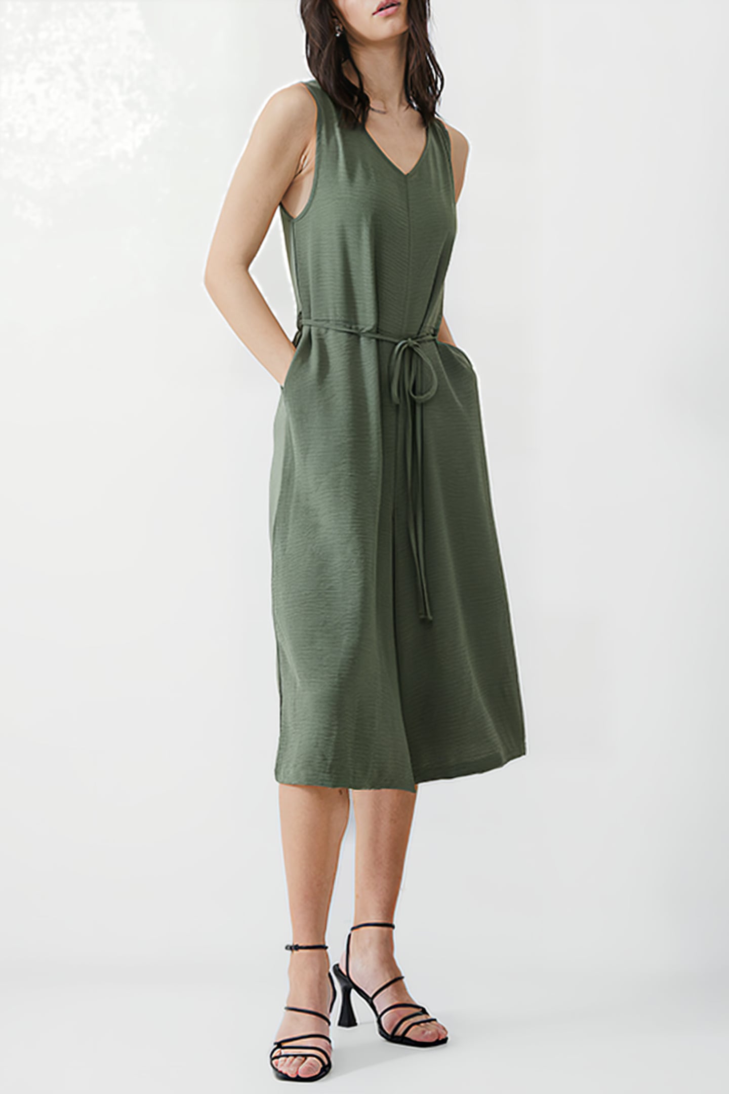CULOTTE CRINKLE JUMPSUIT KHAKI 2