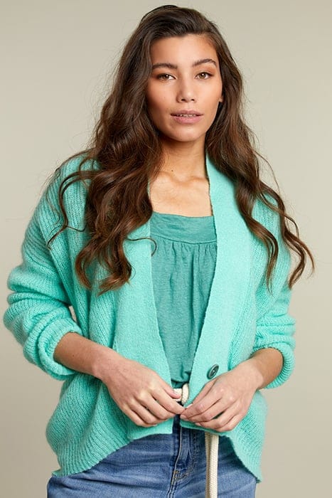 GREEN V-NECK CARDIGAN 1