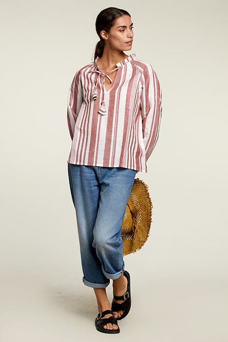 RED/WHITE STRIPED SHIRT WITH TASSELS 3