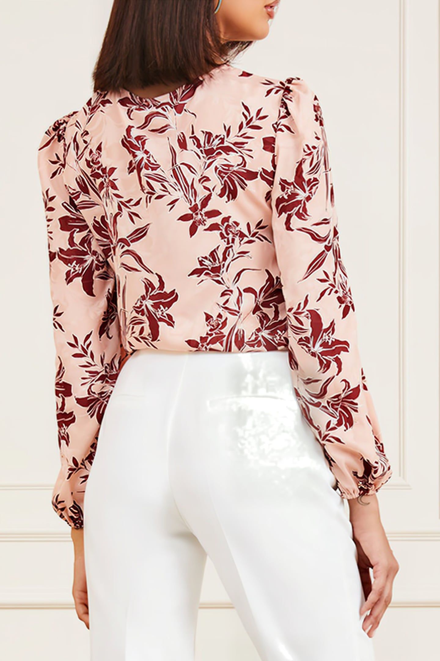 MARCIANO BY GUESS SUNBURST LACEUP BLOU BLOUSE BLUSH 2