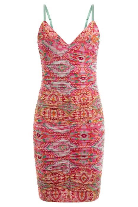 MARCIANO BY GUESS TALITHA MESH DRESS TILE PRINT 4