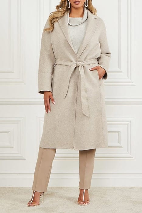 MARCIANO BY GUESS MAXIME LONG COAT LIGHT GREY WRAP MULTI 6